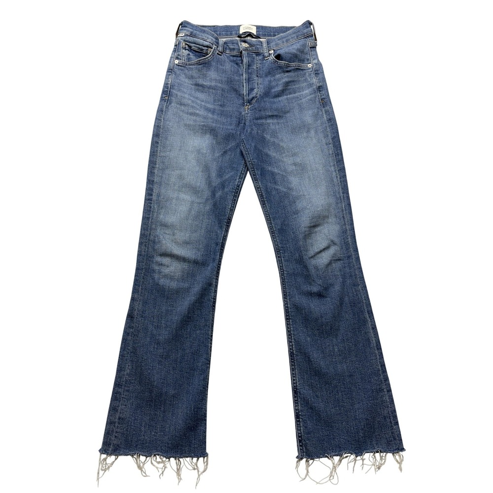Citizens Of Humanity Isola Bootcut Crop‎ Jeans Womens 26 Blue Mid Rise Raw Hem